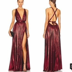 NWT Retrofete Metallic Red Gown